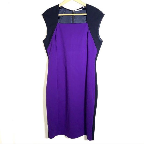 T Tahari Dresses & Skirts - T Tahari purple and navy sheath dress